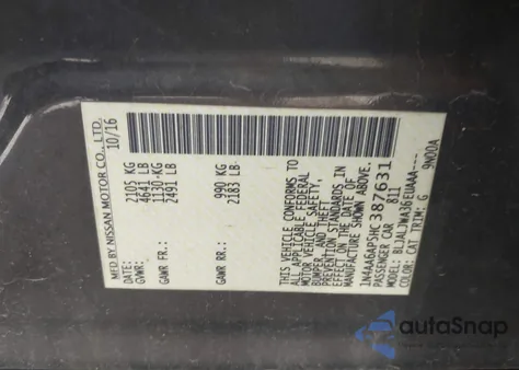 2017 Nissan Maxima 3.5 Sv z USA, uszkodzony, nr VIN 1N4AA6AP5HC387631